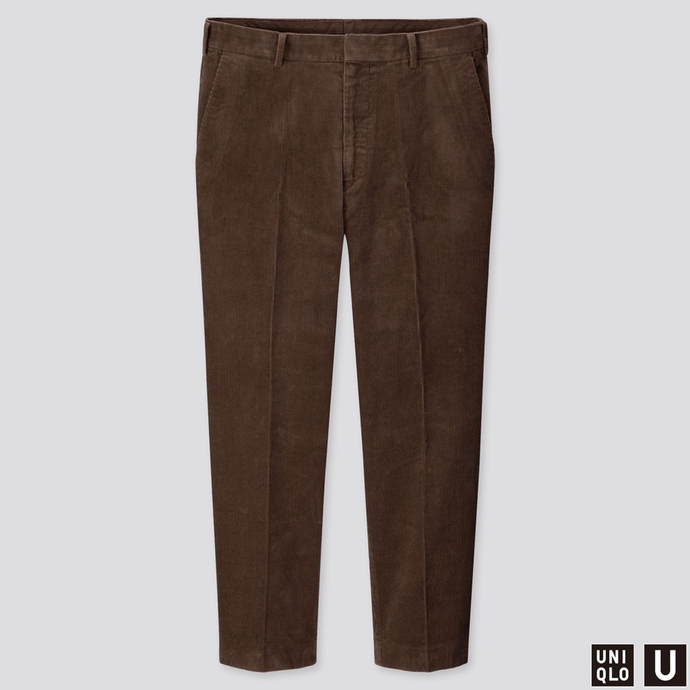 MEN Uniqlo U Wide Fit Corduroy Pants Size 34 Brown